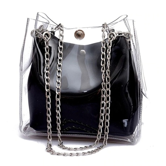 Laura Graham Handbags - Small Bucket Purse Plastic Transparent Totes